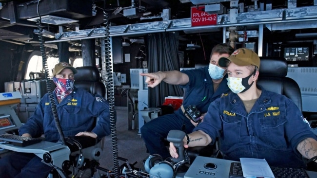美国太平洋舰队“蒙哥马利”号（USS Montgomery）濒海战斗舰5月7日在南中国海巡逻（美国海军照片）。