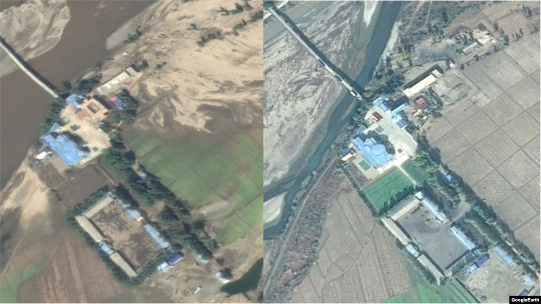 Gambar Google Earth menunjukkan desa-desa di Musan, Korea Utara rusak berat akibat banjir. (Foto: GoogleEarth)