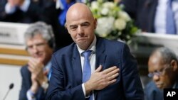 Tân chủ tịch Liên đoàn Bóng đá Quốc tế Gianni Infantino.