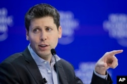 FILE - OpenAI CEO Sam Altman participates in the "Technology in a turbulent world" panel discussion during the annual meeting of the World Economic Forum in Davos, Switzerland, on Jan. 18, 2024. (AP Photo/Markus Schreiber, File)