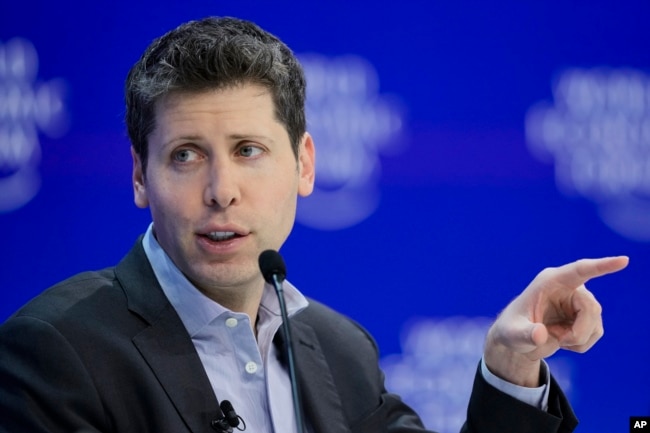 FILE - OpenAI CEO Sam Altman participates in the "Technology in a turbulent world" panel discussion during the annual meeting of the World Economic Forum in Davos, Switzerland, on Jan. 18, 2024. (AP Photo/Markus Schreiber, File)