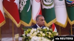 Iraqi Prime Minister Mustafa Kadhimi attends the Baghdad summit in Iraq, Aug. 28, 2021. 