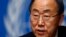 United Nations Secretary General Ban Ki-moon addresses a news conference at the United Nations in Geneva March 3, 2014.