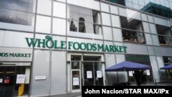 A view of Whole Foods in New York City USA during Coronavirus pandemic on May 1, 2020.