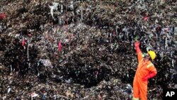 Waste shredder at Holcim’s Narogong plant in west Java