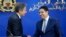 U.S. Secretary of State Antony Blinken and Morocco's Foreign Minister Nasser Bourita, speak following a news conference at the Foreign Ministry in Rabat, Morocco, Tuesday, March 29, 2022.

