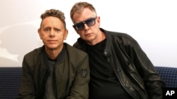 Martin Gore, left, and Andy Fletcher of Depeche Mode pose for a photo to promote their new album, "Spirit," March 8, 2017.