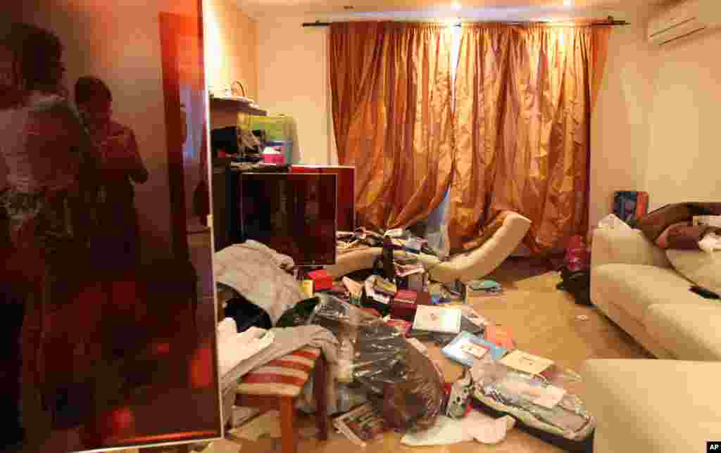 A view of one of the rooms in Alexei Navalny's flat, after a police search. Russian investigators searched the apartments of several protest leaders Monday and called them in for questioning Tuesday.