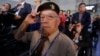 Belgium veteran of the Korean War Franciscus Ceuppens salutes during the commemorating ceremony for the U.N. Forces Participating Day in the Korean War in Seoul, South Korea, Friday, July 27, 2018.