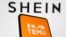 资料照片: Temu和SHEIN标识