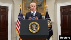 U.S. President Joe Biden speaks about the Colonial Pipeline shutdown at the White House in Washington, U.S., May 13, 2021. REUTERS/Kevin Lamarque