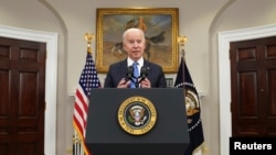 U.S. President Joe Biden speaks about the Colonial Pipeline shutdown at the White House in Washington, U.S., May 13, 2021. REUTERS/Kevin Lamarque