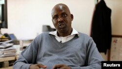 FILE - Former Olympic champion Noah Ngeny, shown during an interview in Nairobi in March 2016, says forcing "special" drug tests upon Kenyan Olympic athletes "does not sit well."