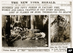 “Hundred and Fifty Perish in Factory Fire; Women and Girls, Trapped in Ten Story Building, Lost in Flames or Hurl Themselves to Death,” New York Herald, March 26, 1911