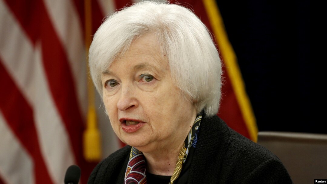 Kepala Bank Sentral AS, Janet Yellen dalam pertemuan Bank Sentral di Washington DC (foto: dok).