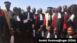 Les magistrats du Tchad en colère, à N'Djamena, le 19 septembre 2020. (VOA/André Kodmadjingar)