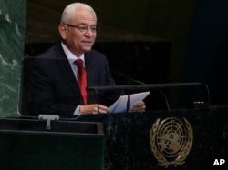 Jorge Valero, Venezuelan Ambassador to United Nations, addresses the 67th session of the United Nations General Assembly at U.N. headquarters in New York, Oct. 1, 2012.
