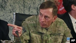 US General David Petraeus, the top NATO and US commander in Afghanistan during a meeting of the International Contact Group for Afghanistan in Kabul, Afghanistan, June 27, 2011