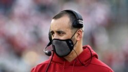 FILE - Washington State coach Nick Rolovich watches during an NCAA college football game against Stanford in Pullman, Wash., Oct. 16, 2021. Washington State fired Rolovich for failing to comply with a vaccine mandate.