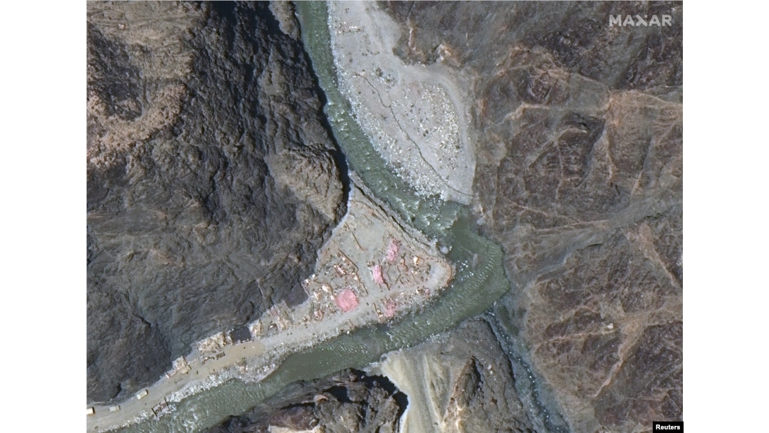资料照:Maxar WorldView-3卫星图像显示的中印边境拉达克地区的现状。(2020年6月22日)