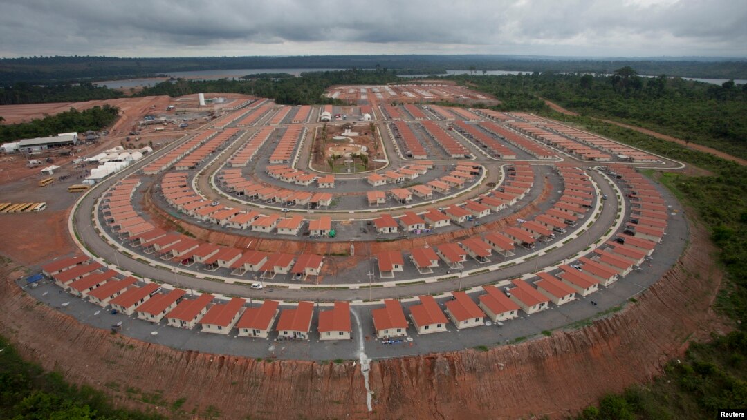 FILE - An overview of the houses being built for employees of the Belo Monte hydroelectric dam, planned to be the world's third largest, in Pimental, near Altamira in Para state.