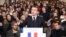 France's President Emmanuel Macron unveils his strategy to promote French as part of the International Francophonie Day before members of the French Academy and other guests at the French Institute, March 20, 2018.