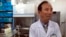 Doctor O Yong Il explains how patients are diagnosed at the National Tuberculosis Reference Laboratory in Pyongyang, North Korea, May 7, 2018.