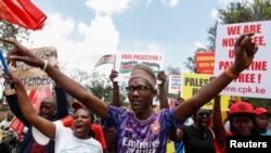 FILE - People attend a protest in support of Palestinians in Gaza, as the conflict between Israel and Palestinian Islamist group Hamas continues, in Nairobi, Kenya November 9, 2023.