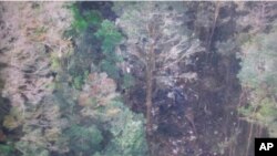 Snimak oblasti u kojoj su pronađeni ostavi aviona koji se srušio, Papua, Indonezija 17. avgust 2015.