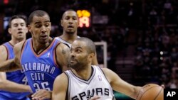 Le meneur français des Spurs Tony Parker, San Antonio, le 19 mai 2014. (AP Photo/Eric Gay)