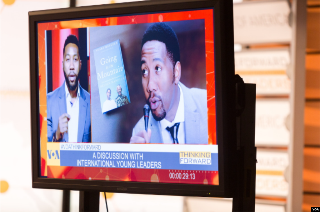 Ndaba Mandela joined via live video feed from South Africa while Maria Toorpaki Wazir, a women’s rights activist from rural Waziristan joined in from Pakistan.