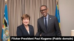Perezida w'u Rwannda Paul Kagame na Kristalina Georgieva wa FMI 