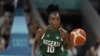 Promise Amukamara (10), of Nigeria, plays against Canada in a women's basketball game at the 2024 Summer Olympics, Aug. 4, 2024, in Villeneuve-d'Ascq, France. 