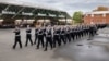 FILE - Royal Australian Navy recruits march during their graduation ceremony on April 26, 2024, in Melbourne. Military officials said on July 18, 2024, that they are on track in creating a new antimissile air defense system. (Australian Defense Force via AP)