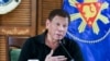 FILE - Philippine President Rodrigo Duterte speaks at a meeting in Davao province, southern Philippines, Aug. 17, 2020.