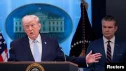 特朗普总统在白宫举行记者会。(2026年4月6日)