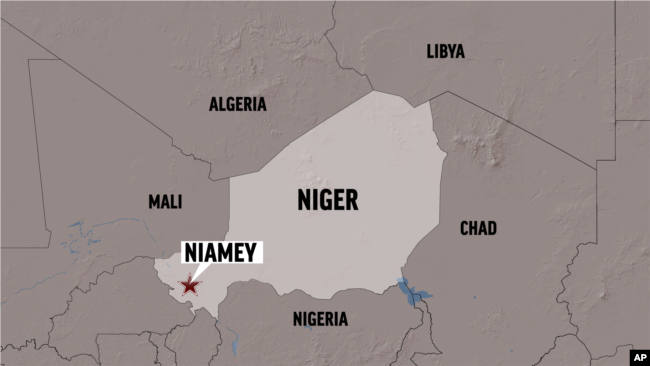 A map of Niger with the capital city, Niamey, highlighted.