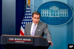 FILE - National Security Council spokesman John Kirby speaks at a press briefing at the White House in Washington, January 29, 2024.