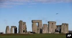 FILE - The world heritage site of Stonehenge is seen in Wiltshire, England on Dec. 17, 2013. (AP Photo/Alastair Grant, File)