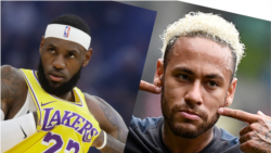 Colagem de foto de LeBron James e Neymar