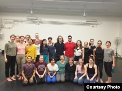 Rady has a group photo with his teacher and friends after the dancing class. (Photo: Nico Brown)