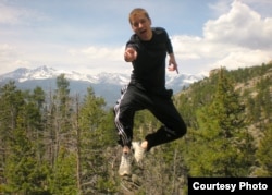 Floating in air: Visiting Rocky Mountain National Park as part of a "Mission and Retreat" trip with the Methodist Wesley Foundation student ministry Mikah Meyer was part of at the University of Memphis - May 2009.