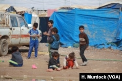 Extreme poverty, lack of services and backlash against relatives of IS fighters has driven up the population of many displacement camps in Iraq in recent weeks, pictured on Feb. 28, 2018 in Haj Ali, Iraq.