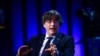 Member of European Parliament Carles Puigdemont speaks during an interview at the European Parliament in Brussels, Tuesday, March 9, 2021. The European Parliament on Tuesday voted to lift the immunity of the former president of Spain's Catalonia region,…