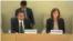 U.N. Special Rapporteur on human rights in Iran Javaid Rehman presents his annual report to the Human Rights Council in Geneva alongside Council Vice President Vesna Batistić Kos, March 11, 2019. 
