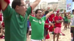 Mexican Fans Revel in World Cup Victory on Rio Beach
