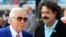 New England Patriots owner Robert Kraft (L) speaks with Shahid Kahn, owner of the Jacksonville Jaguars, before a game between the two teams in Jacksonville, Florida, Dec. 23, 2012.