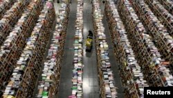 A general view of the warehouse floor at Amazon's distribution center in Phoenix, Arizona, Nov. 22, 2013. 