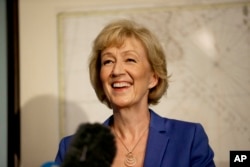 British ruling Conservative Party Member of Parliament, Andrea Leadsom, launches her campaign in London, July 4, 2016.