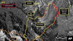 지난 2월 앰네스티 인터내셔널이 공개한 북한 14호 관리소(정치범 수용소)의 위성사진. 디지털글로브 제공.